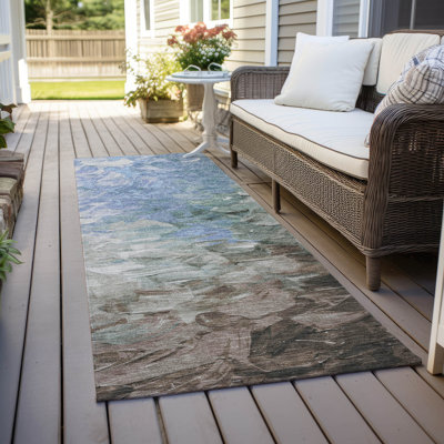 Machine Washable Indoor/Outdoor Cinead ACN1674 Denim Rug