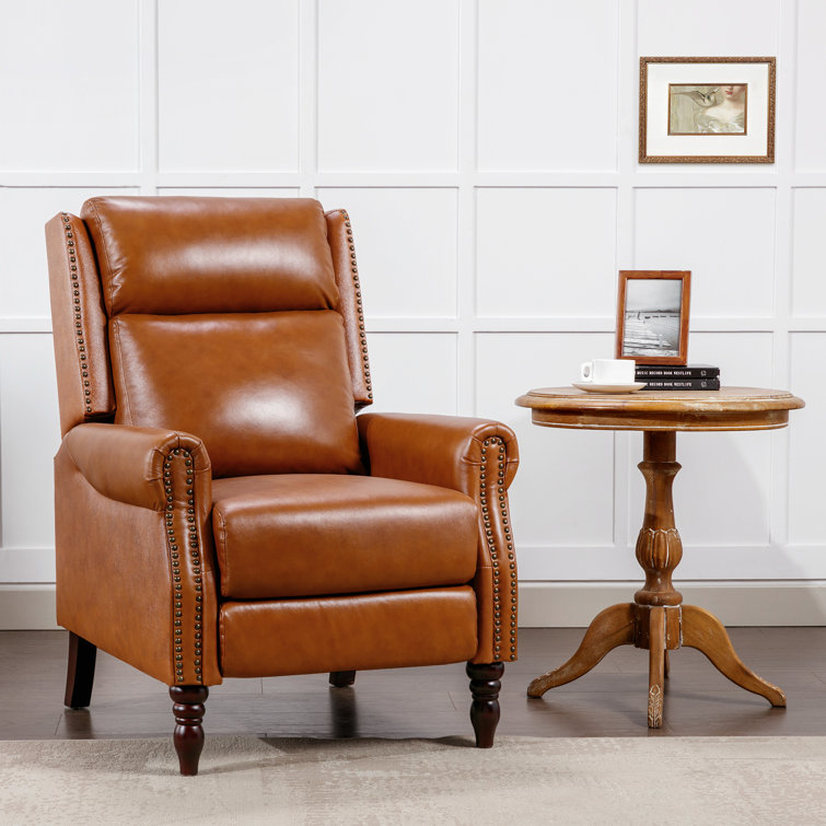 Arlien Genuine Leather Recliner with Nailhead Trim