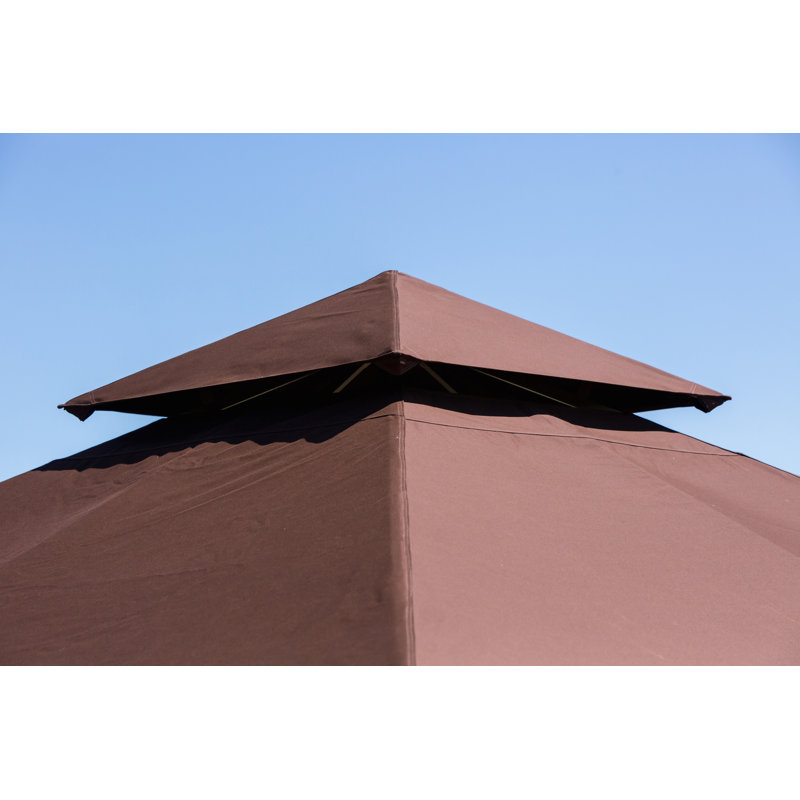 Barcelona 10 Ft. W x 12 Ft. D Aluminum Patio Gazebo with Mosquito Netting, Cocoa