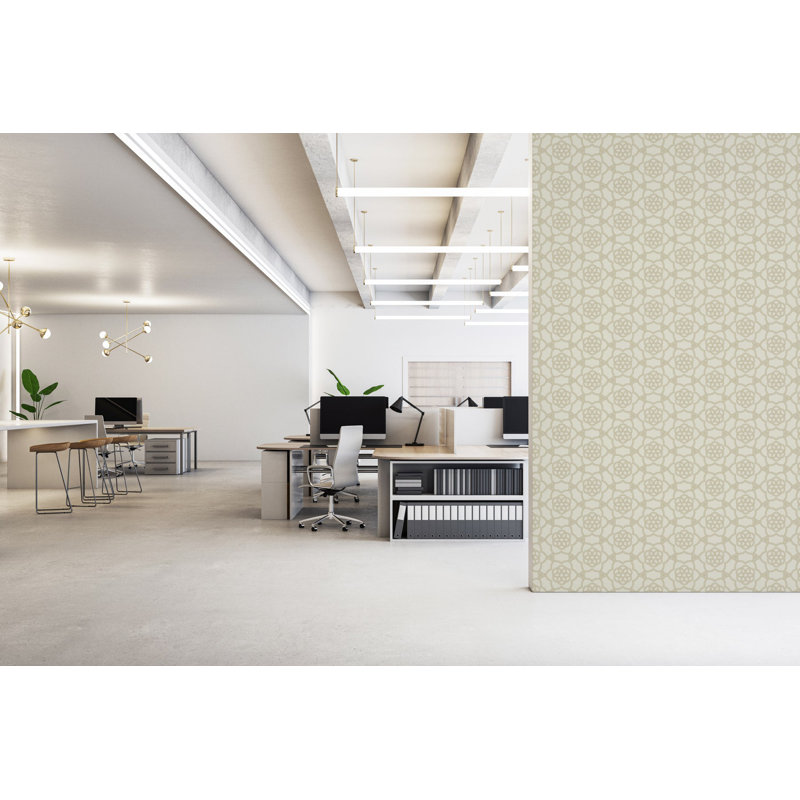 Floret Lattice - Golden Wheat Wallpaper