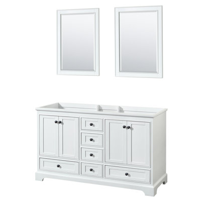 Base de salle de bain double 60 po uniquement meuble-lavabo Deborah