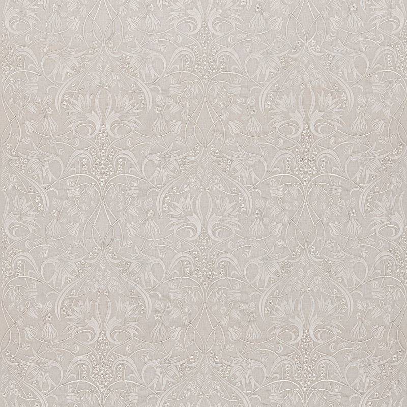 Original Brantwood Fritillerie 50" W Embroidery Fabric, Ivory