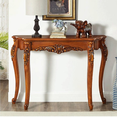 American-style solid wood carved entrance table