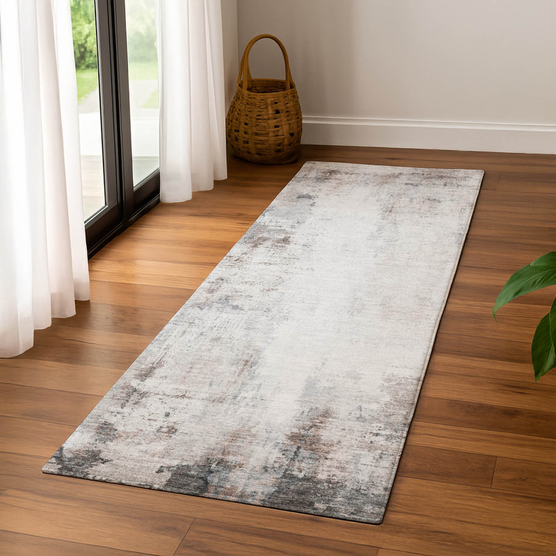 Premium Machine Washable Mayfield  modern Rug, 2'3" x 7'6" Runner, Taupe