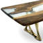 Walnut Metal Base Dining Table-494471447