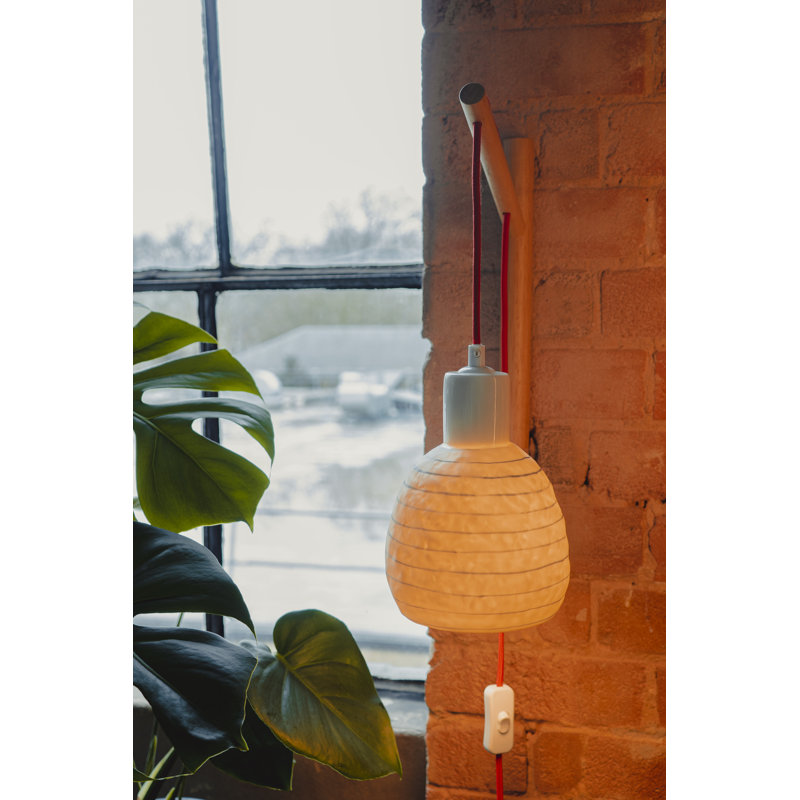 Filey 1-Light Plug-in Beige Armed Sconce