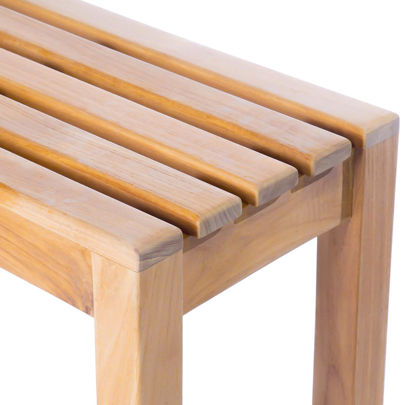 Teak Shower Bench, 17.75" H x 70.75" W x 12.25" D