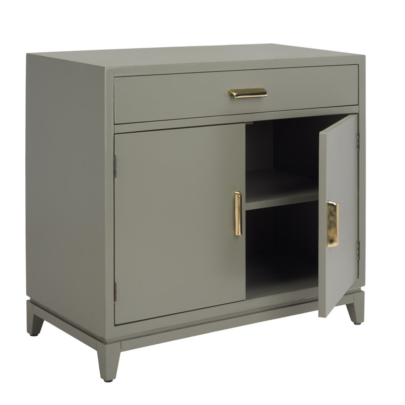 Albanie Solid Wood Accent Cabinet, Dark Grey
