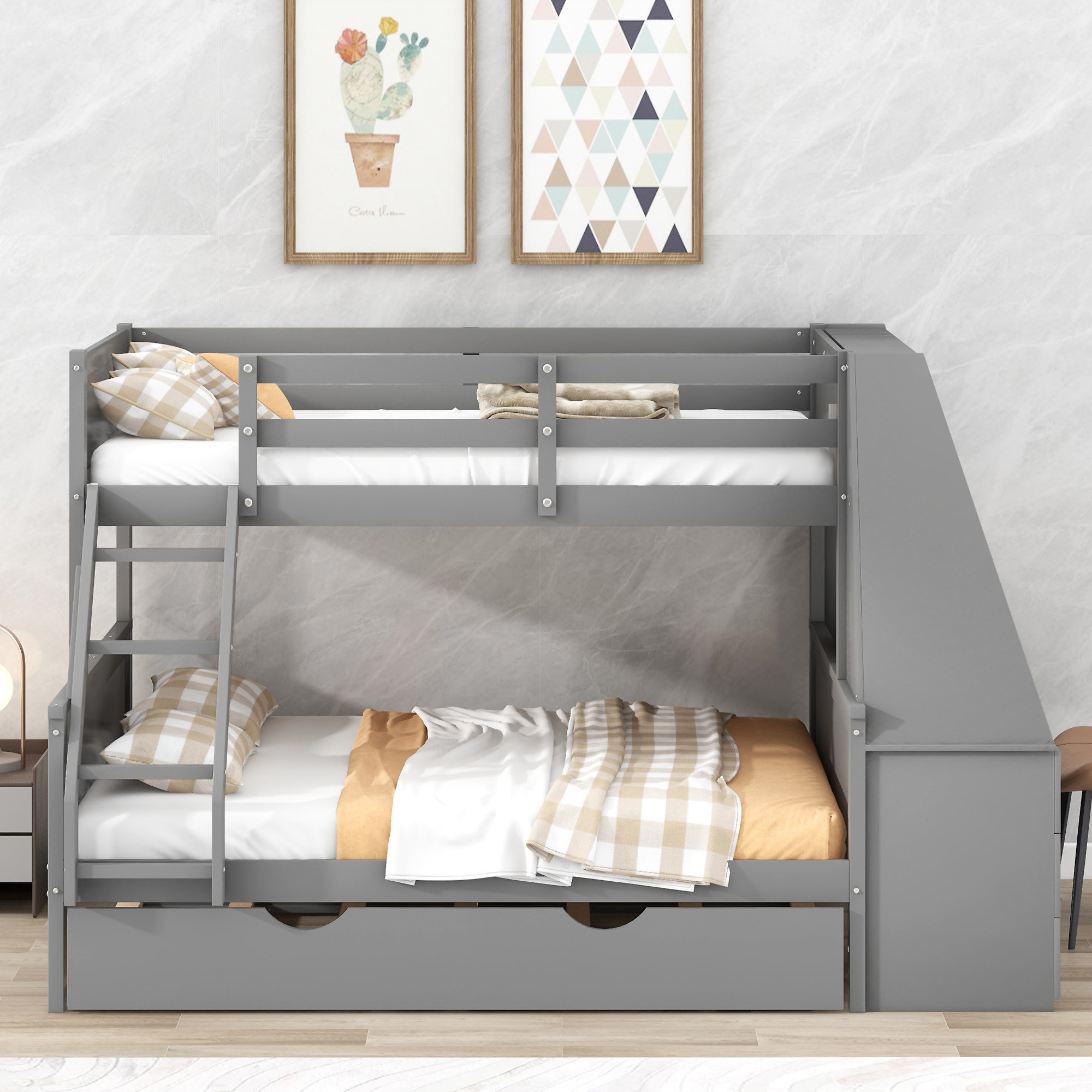 Harriet Bee Bunk Bed With Trundle And Built-In Desk - Wayfair Canada