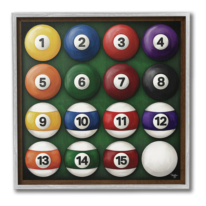 Art traditionnel de giclée de boules de billard traditionnelles par Molly B., Estampe numérique Farmhouse, H 17 po x l 17 po
