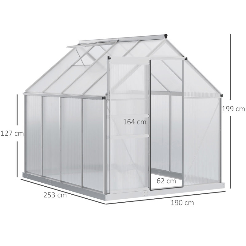 Modern Walk-In Greenhouse With Polycarbonate Panels And Aluminium Frame