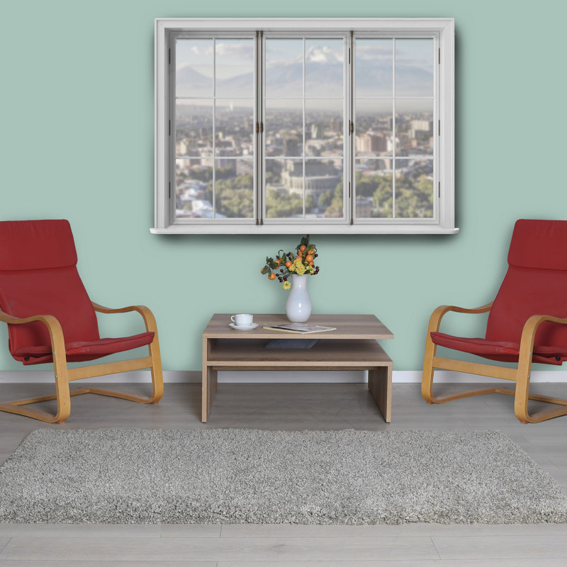 Light Walnut Coffee Table with Additional Storage, 35.4 x 16.5 x 35.4 inches | 100% Melamine Coated Particle Board, Modern Design | Perfect for Living Room, Stylish & Functional Furniture Solution