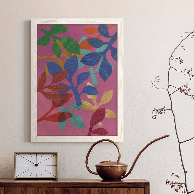 Toile encadrée de qualité supérieure Vivid Stems II - prête à être accrochée, Blanc, H 24 po x l 20 po x P 1 po