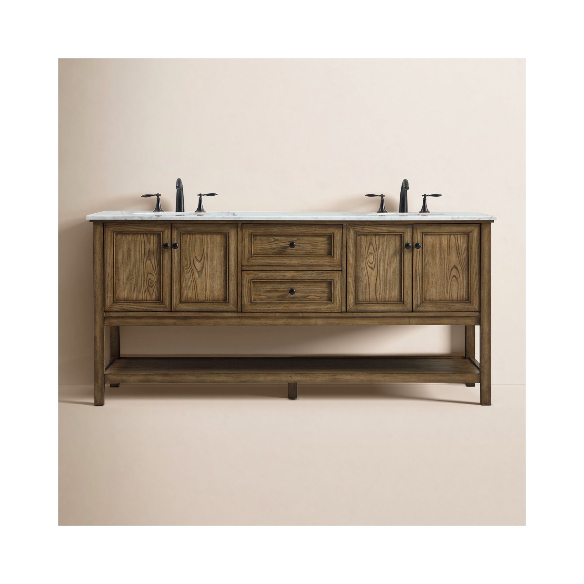Bonsai 72'' Double Bathroom Vanity, Driftwood