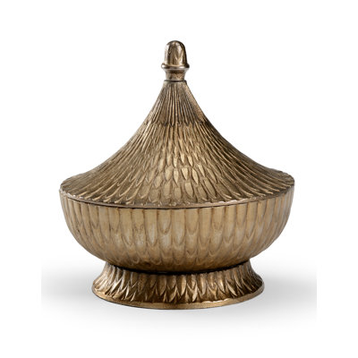Vase de table en métal doré