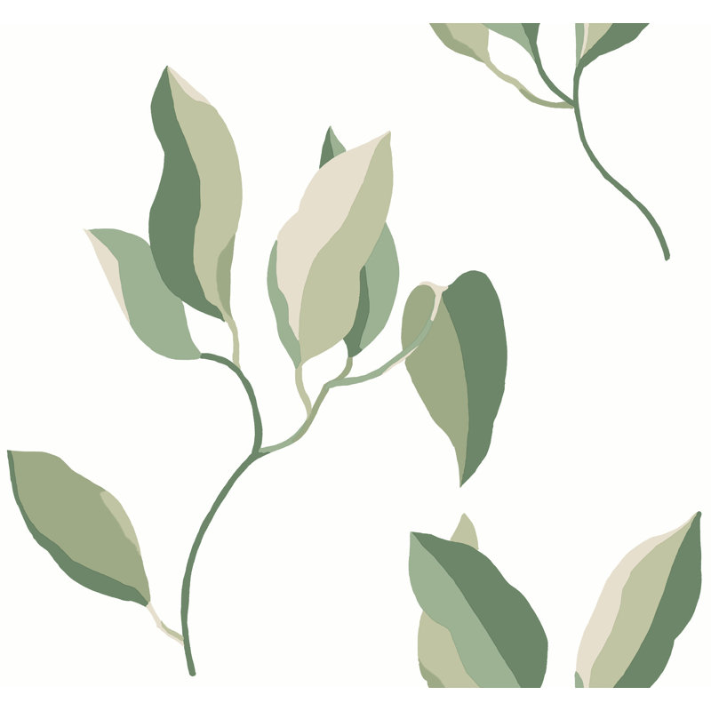 Papier peint brossé neutre et doré, Vert