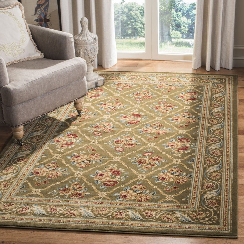 Tapis oriental vert Fransen, Rectangle 8 pi 9 po x 12 pi