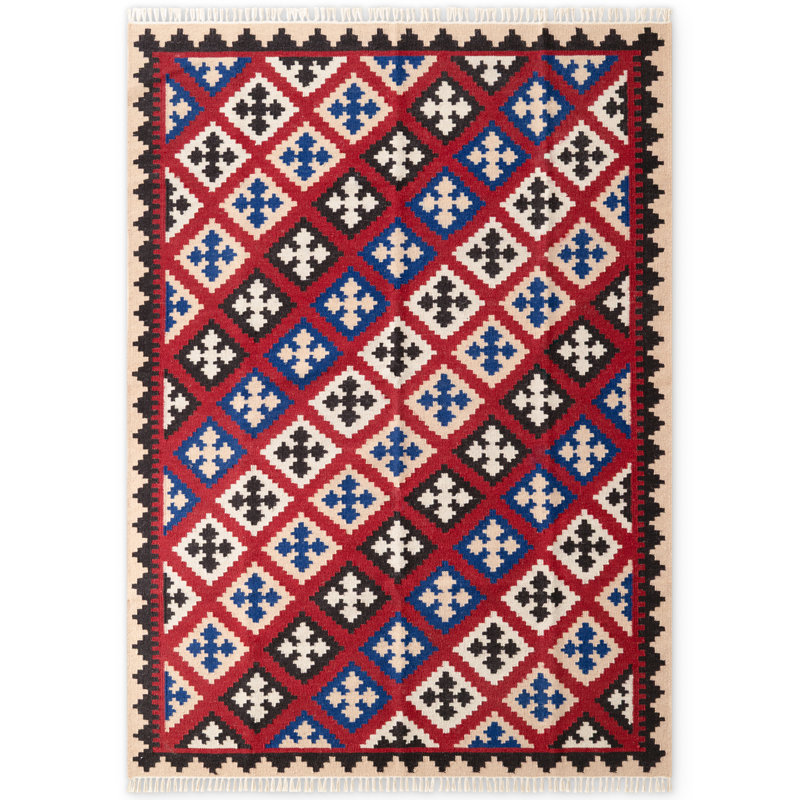 Rami Kilim Rug by Hanse Home - Natural Living Room Rug Wool Handwoven Afghan Kilim Living Room, Bedroom