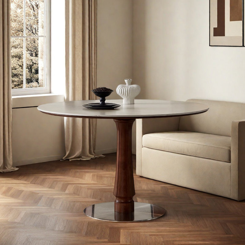 Table ronde simple et naturelle, H 29,52 po x L 47,24 po x l 47,24 po