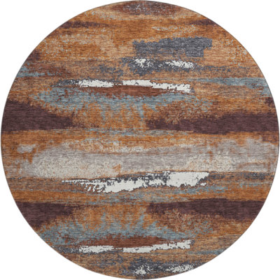 Premium Machine Washable Prisco Copper Rug