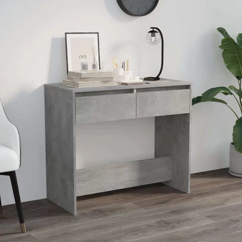 Isaish Console Table, 76.5cm H x 89cm W x 41cm D, Concrete Grey