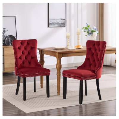  Ensemble de 2 chaises de salle à manger en velours Classic Classic