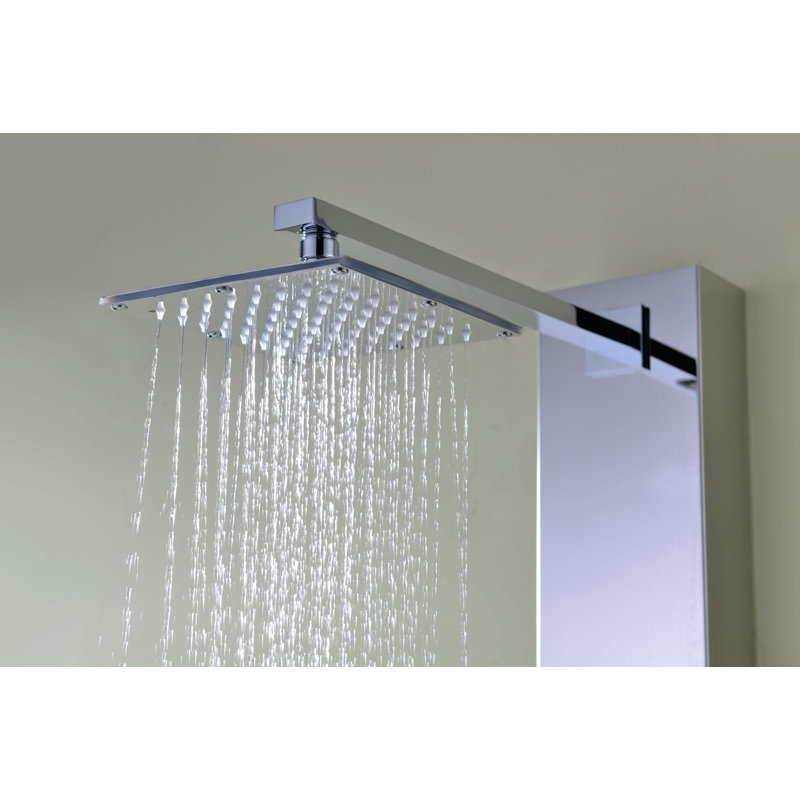 Polished Chrome Stainless Steel 59" Shower Panel with Jets and Handheld Wand