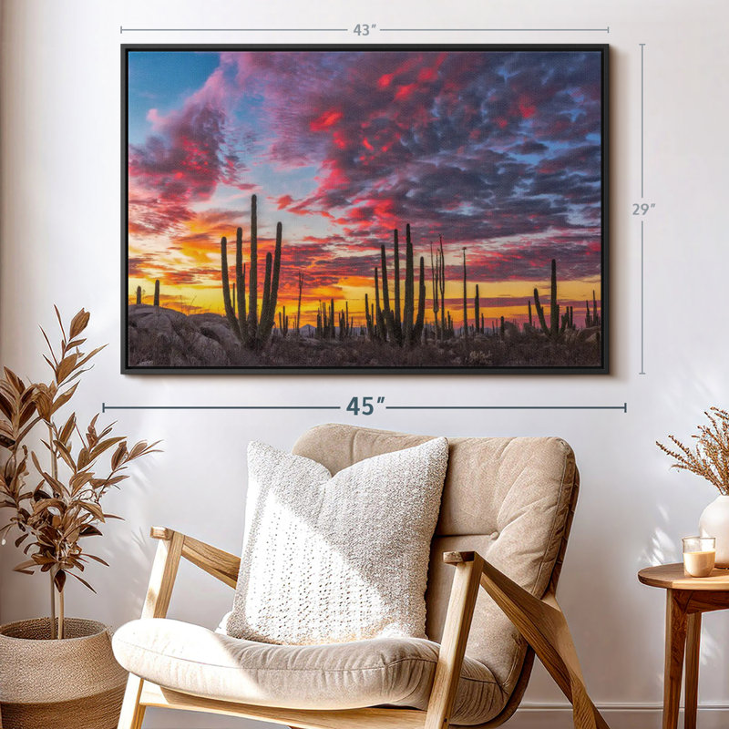 Nature "Art mural forêt de cactus de la Basse Californie", H 29 po x l 43 po