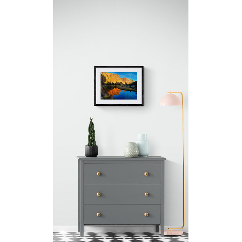 Smith's Rock Sunset Print by Tom Kostes, Black Framed Paper, 20" H x 16" W