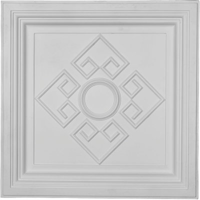 23.875'' L x 23.875'' W Polyurethane Glue Up Ceiling Tile In White