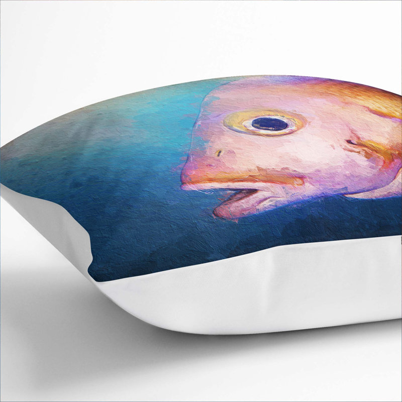 Snapper Fish Cushion with Filling, 55cm H x 55cm W x 20cm D, White