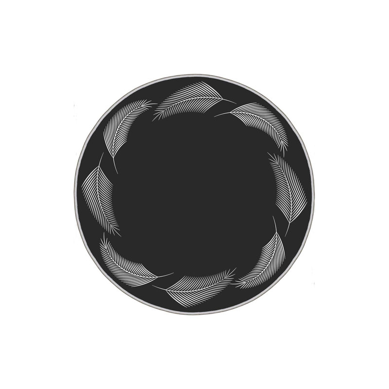 Round Woven Carpet (55 Inches), 100% Polyester, 0.3 Inch Pile Height | Antibacterial, Non-Slip PVC Dot Underside, 650 g/m² | Machine Washable at 30-40°F, 3D Digital Print, Perfect for Living Room & Bedroom Decor