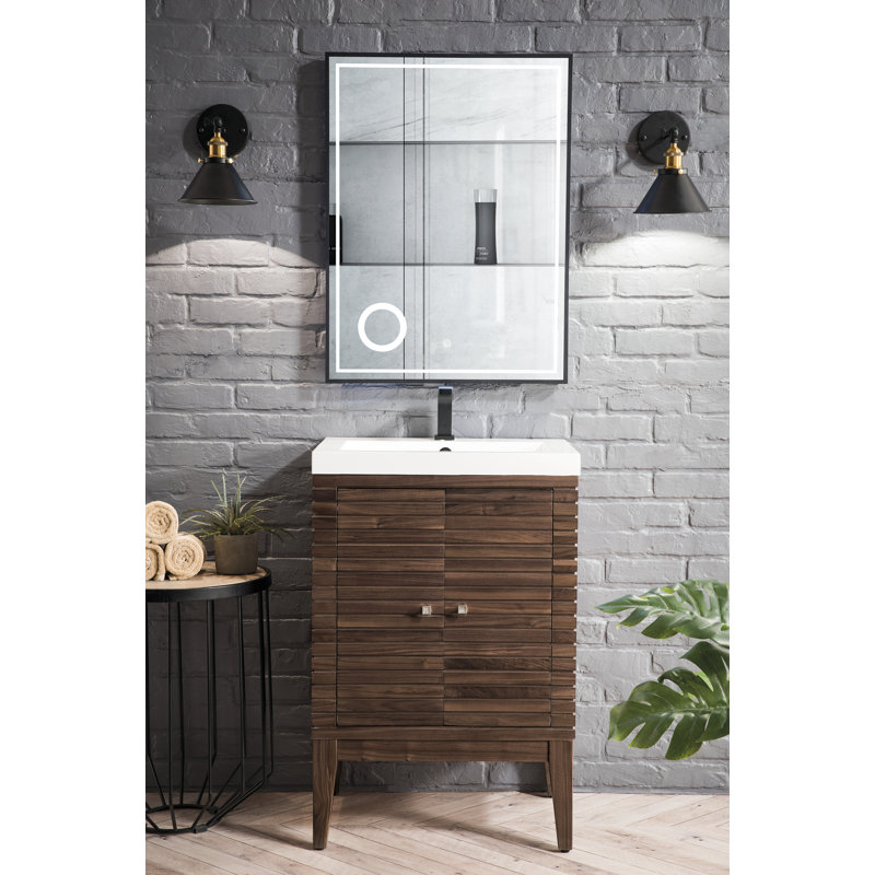 Linden 24'' W Single Vanity, Mid-Century Walnut