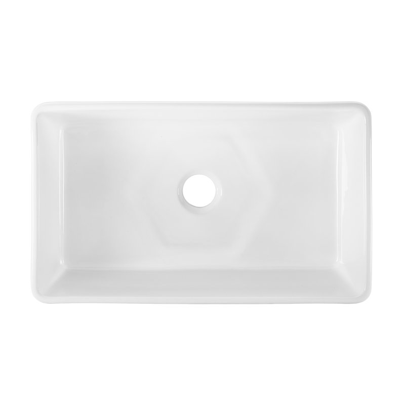 Elegance 33" X 20" Single Basin Fireclay Workstation Kitchen Sink In Glossy White