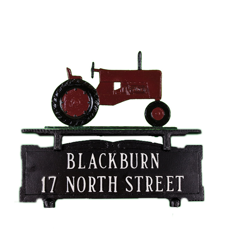 2-Line Mailbox Sign, Red, Yes