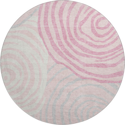 Premium Machine Washable Prisco Pink Rug