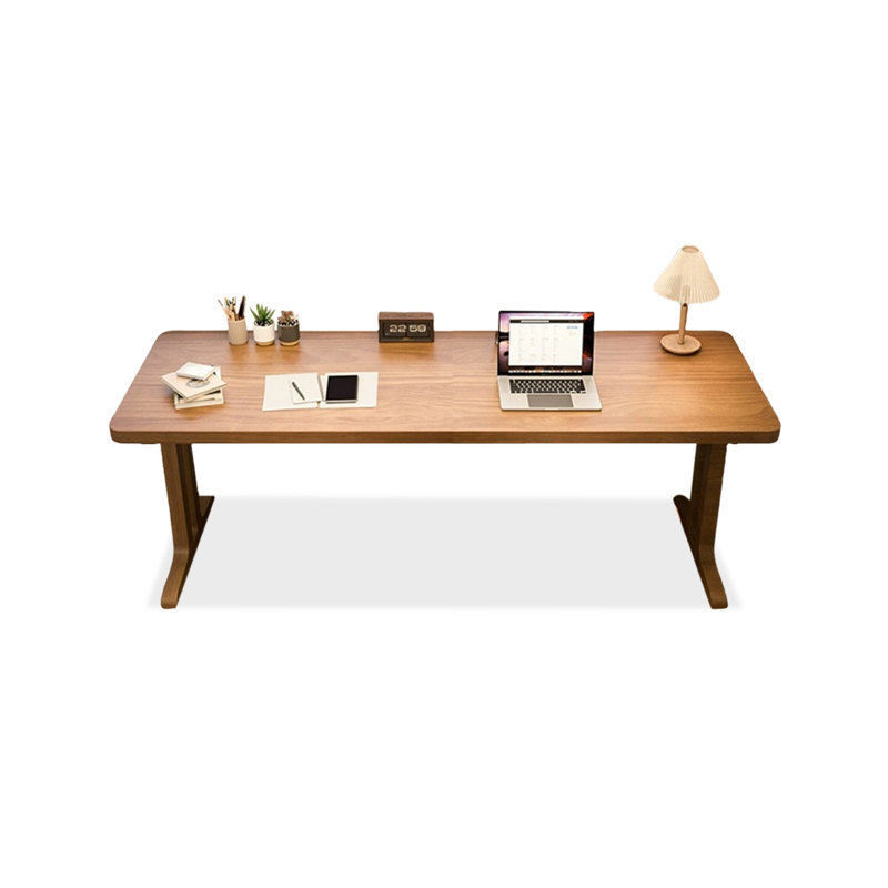 Brown Rectangular Solid Wood desks, 29.53" H x 55.12" W x 23.62" D