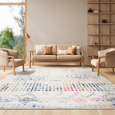 Lorenco Geometric Ivory Area Rug