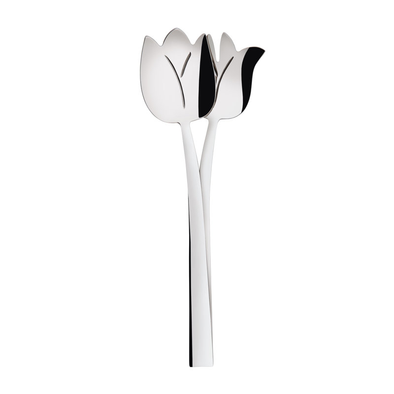 Couverts à salade Tulipano - argent, Argent argent