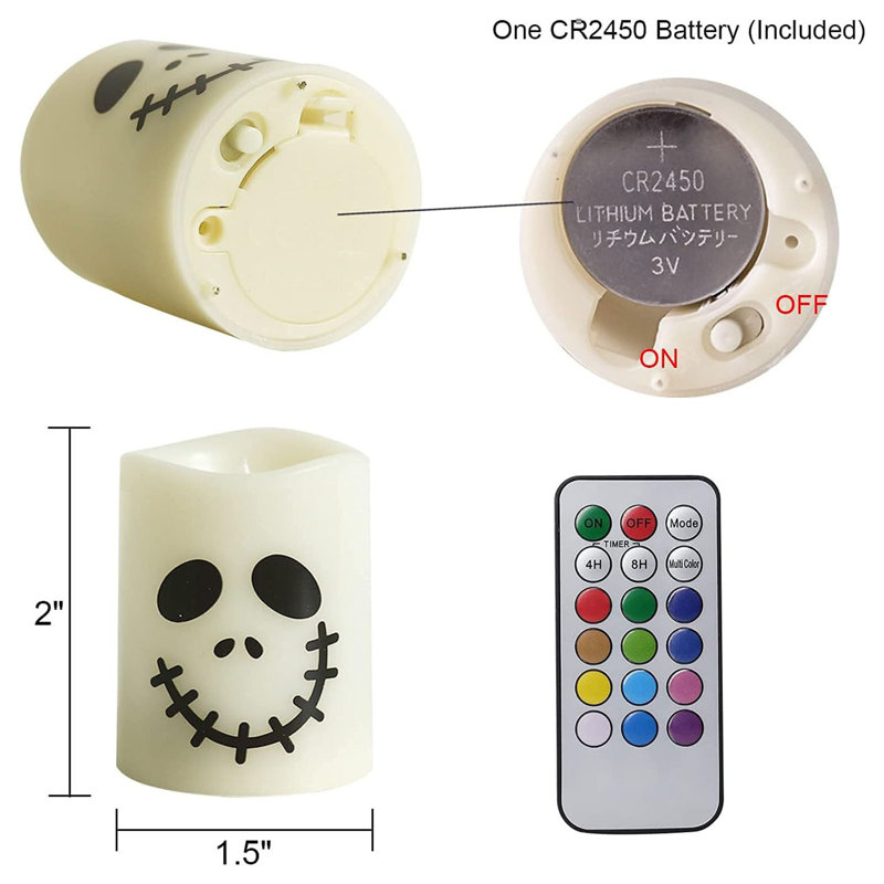 Halloween Flameless Votive Candles Colour Changing with Remote Timer