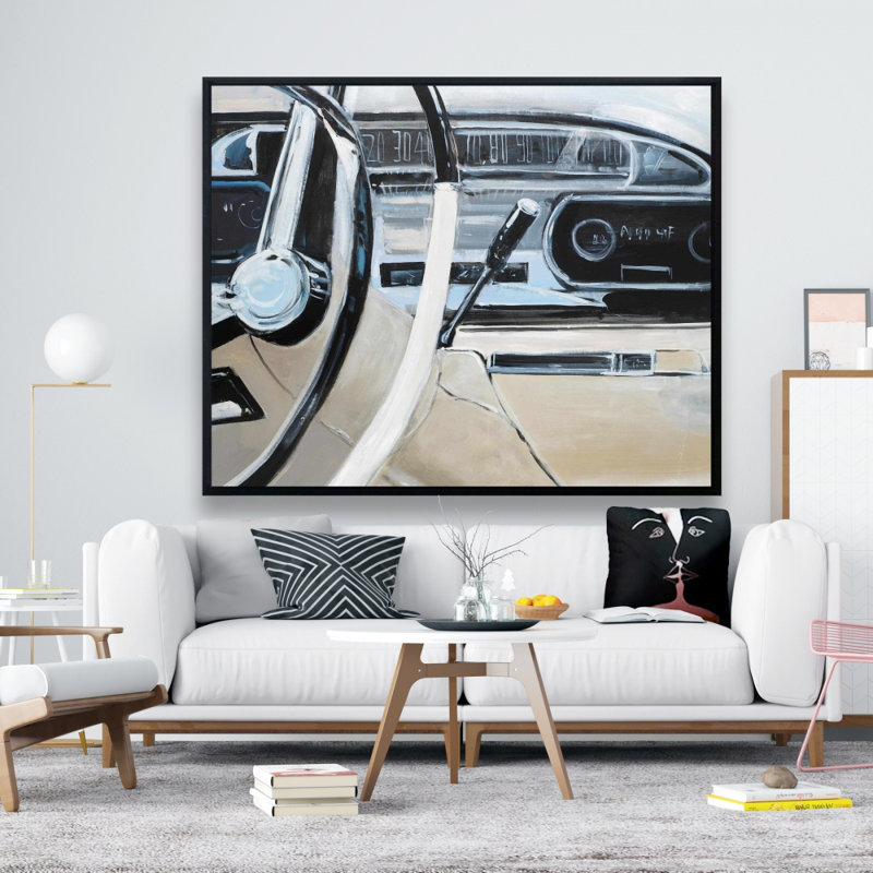 1950s Car Dashboard Print On Canvas, H 48 po x l 60 po