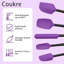 Ensemble de 5 spatules en silicone, résistantes aux hautes températures, en silicone de qualité alimentaire, compatibles avec le lave-vaisselle, pour la cuisson au four et en salle (violet et noir)-136125305
