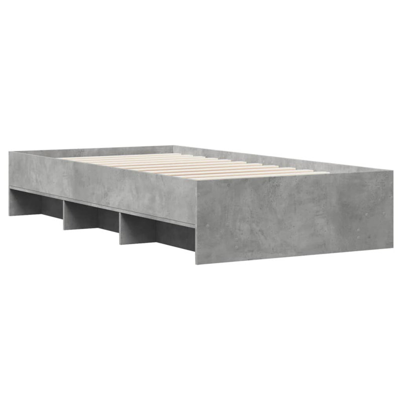 Bed Frame, European Single (90 x 200 cm), Grey Sonoma