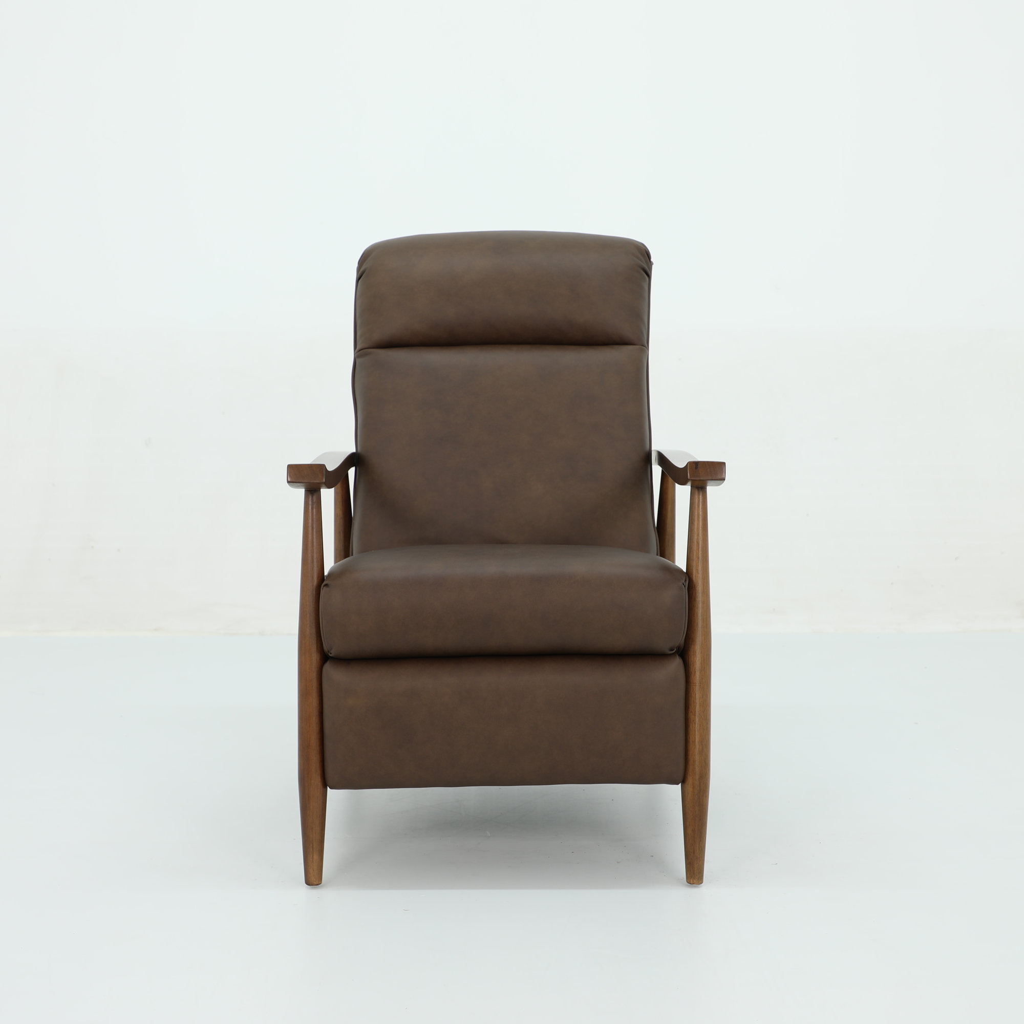  30" Wide Leather Recliner, Dark Brown Genuine Leather