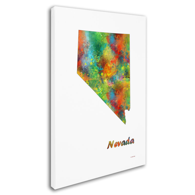 Nebraska State Map-1 - Print on Canvas, 32" H x 22" W x 2" D