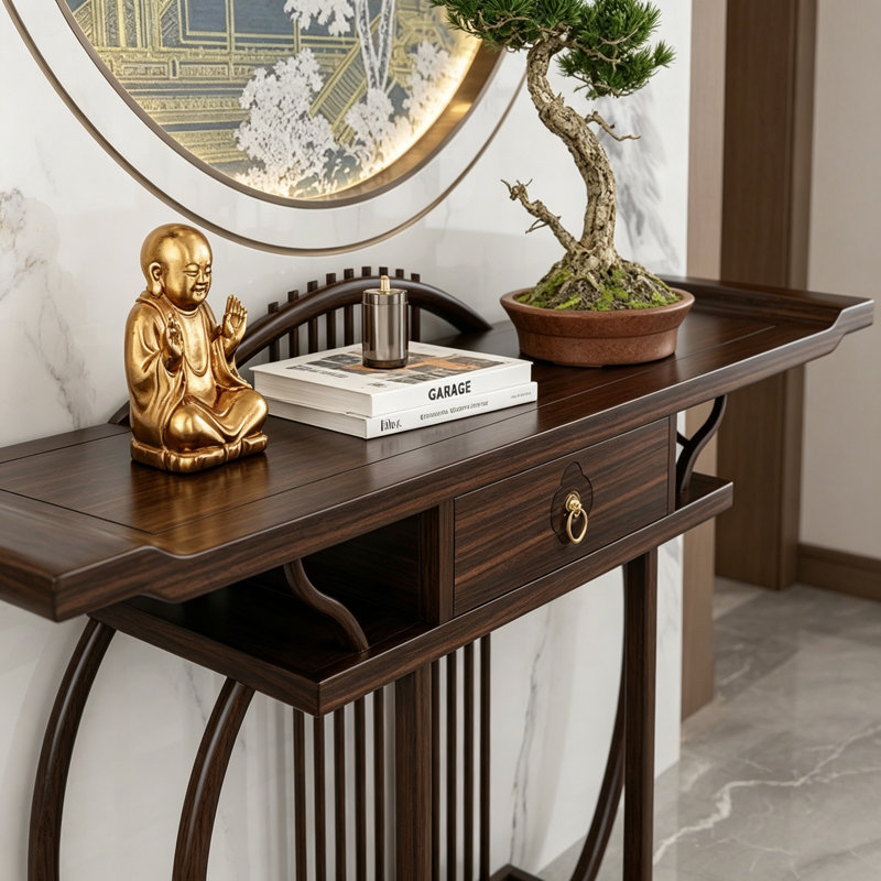 Nouvelle console de style chinois, H 35,4 po x l 70,9 po x P 15,7 po