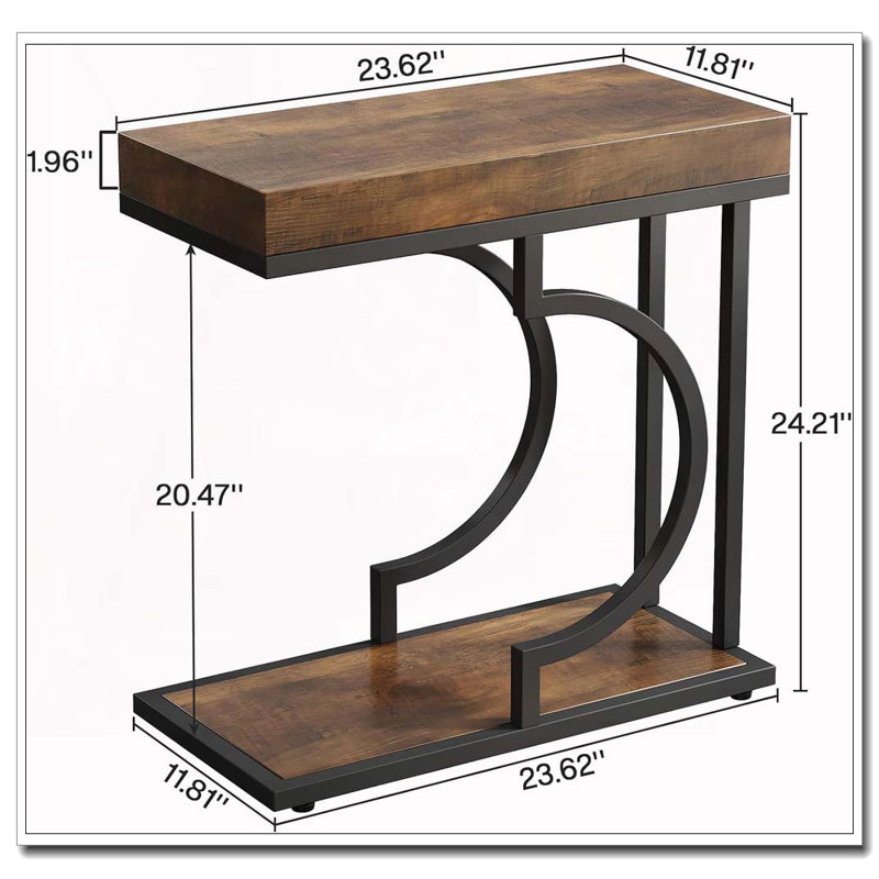 Table de chevet, table de bout, Noir et brun