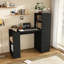 Bureau d'ordinateur avec prise électrique, bureau avec 3 tiroirs coulissants et 4 niveaux de rangement
