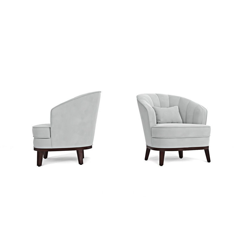 Fauteuil d'appoint Barrel Chair, Gris clair