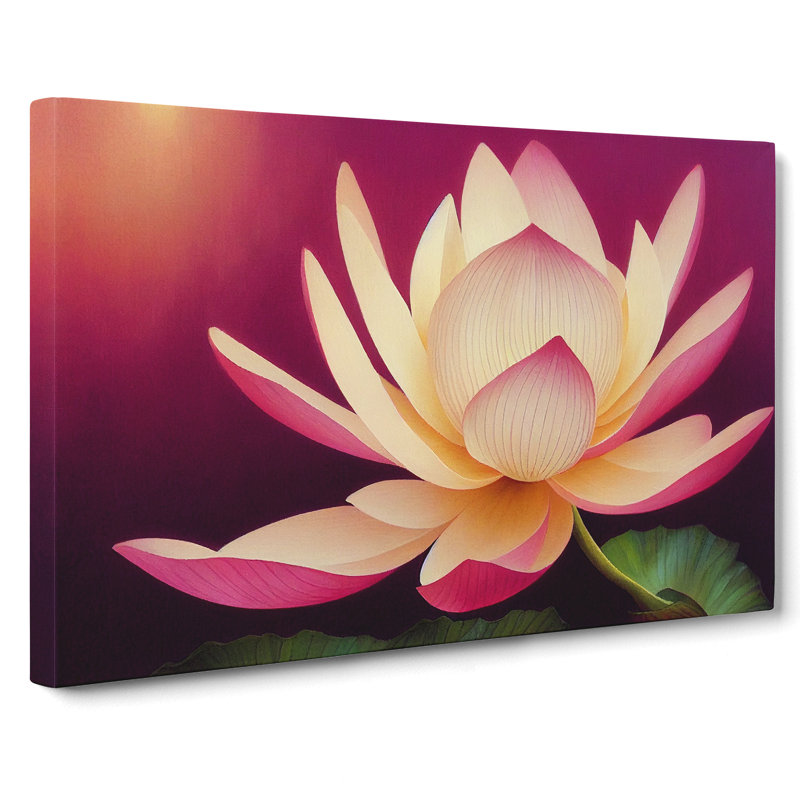 Engaging Lotus Flower - Wrapped Canvas, 50cm H x 76cm W x 3cm D